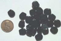 30 11x10mm Flat Drop Black Pendants